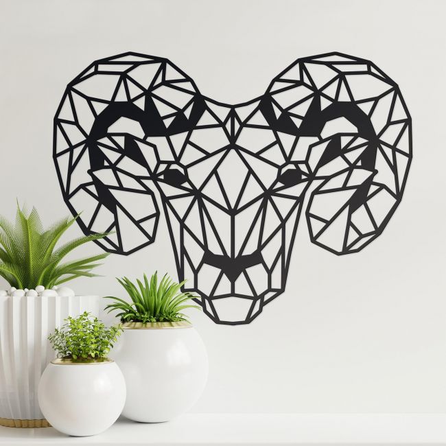 Geometric Steel Ram Wall Art in the Home Geometric Steel Ram Wall Art in the Home