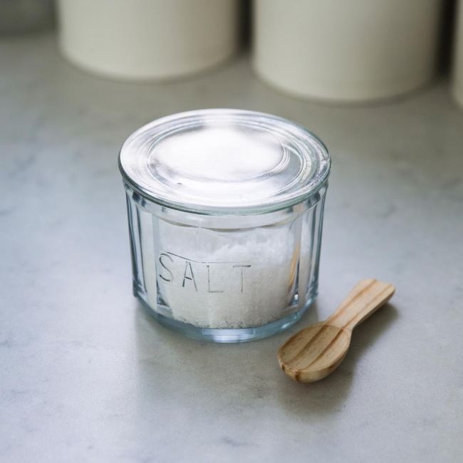 Glass "Salt" Storage Pot by Garden Trading Glass "Salt" Storage Pot by Garden Trading