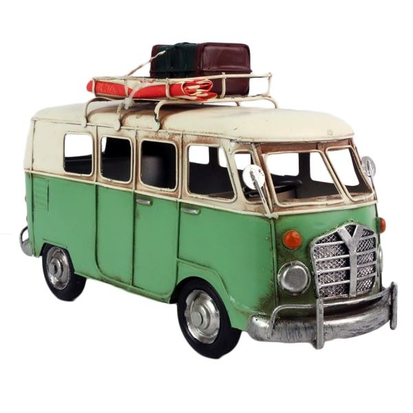 "On The Road" Vintage Green Camper Van Model "On The Road" Vintage Green Camper Van Model