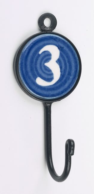 Vivid Blue & White No.3 Iron Hook