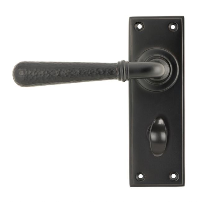 Hammered Aged Bronze Lever Bathroom Door Handle Hammered Aged Bronze Lever Bathroom Door Handle