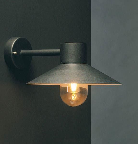 "Harrow" Contemporary Black Cone Shaded Wall Light