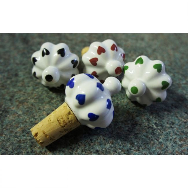 "Delightful Demilano" Ceramic heart bottle stoppers
