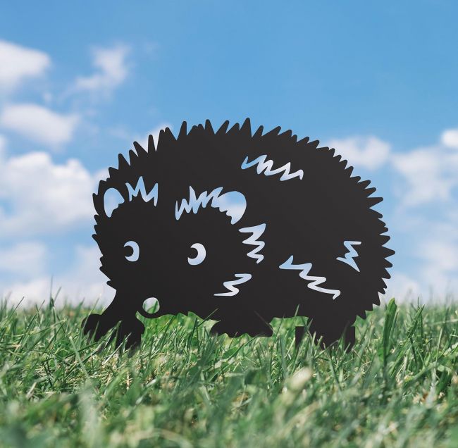 Walking Hedgehog Iron Silhouette in the Garden Walking Hedgehog Iron Silhouette in the Garden