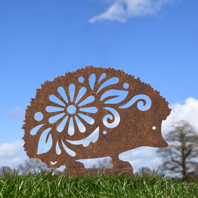 Rustic Floral Hedgehog Silhouette Rustic Floral Hedgehog Silhouette