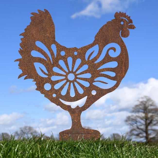 Rustic Floral Hen Silhouette Rustic Floral Hen Silhouette