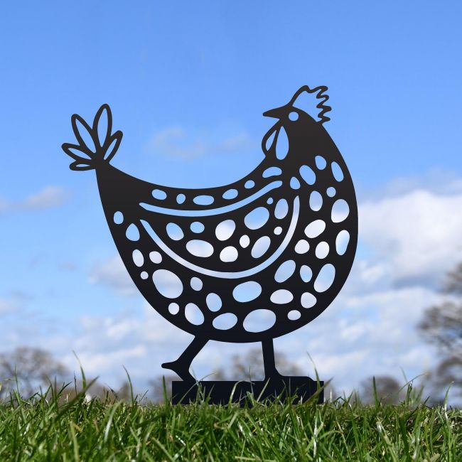 Black Clucking Spotted Hen Silhouette Black Clucking Spotted Hen Silhouette