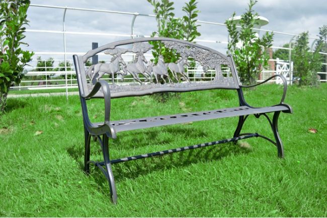 "Countryside Paddock" Horse Design Cast Iron Bench "Countryside Paddock" Horse Design Cast Iron Bench