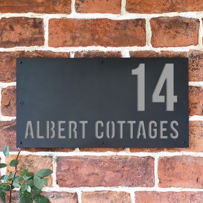 "Albert" House Sign Finished in Light Grey