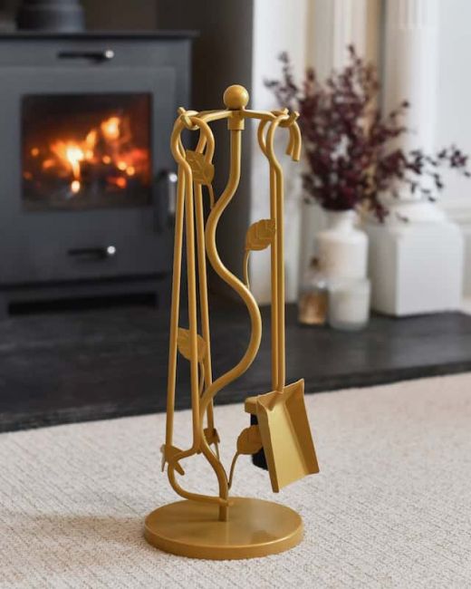 "Hylands" Gold Fireside Companion Set "Hylands" Gold Fireside Companion Set