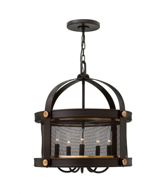 "Stourford Abbey" Industrial Cage Hanging Light With Mesh Surround "Stourford Abbey" Industrial Cage Hanging Light With Mesh Surround