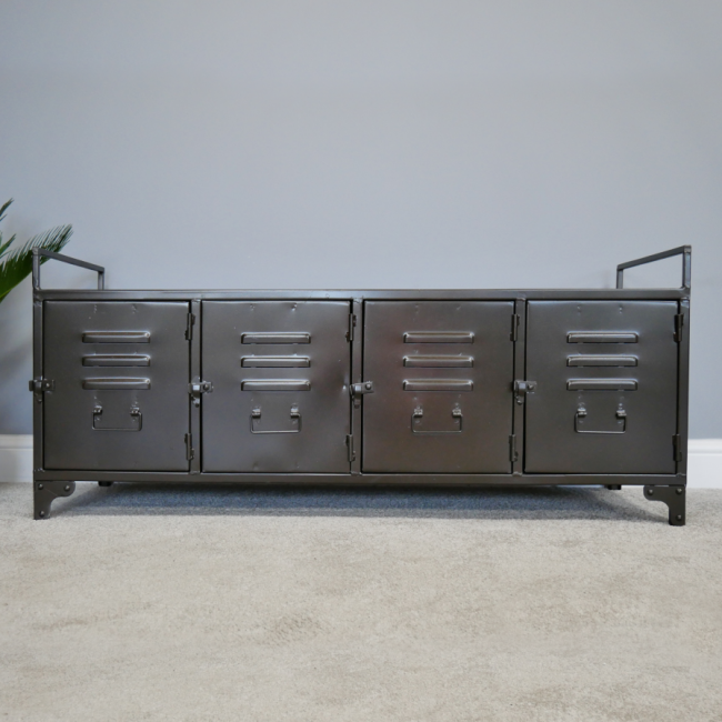 Industrial Metal Locker Side Cabinet in Situ Industrial Metal Locker Side Cabinet in Situ