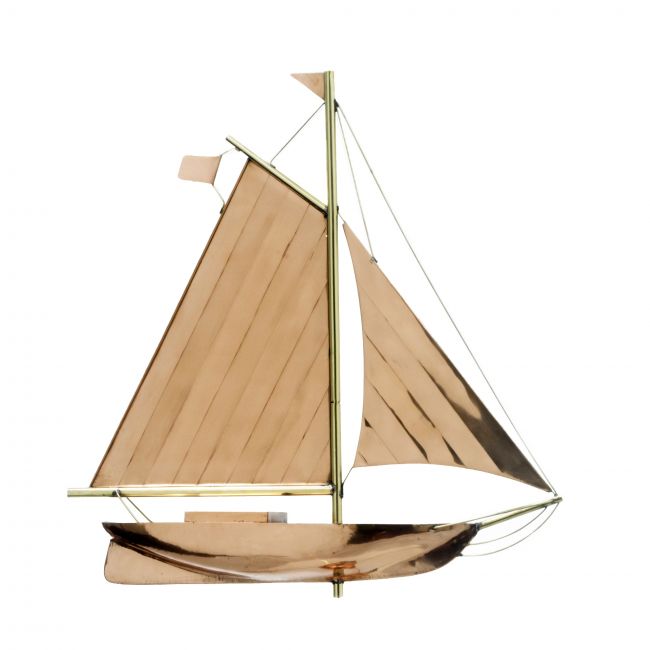 Weathervane - Polished Copper - Sail Boat Weathervane - Polished Copper - Sail Boat