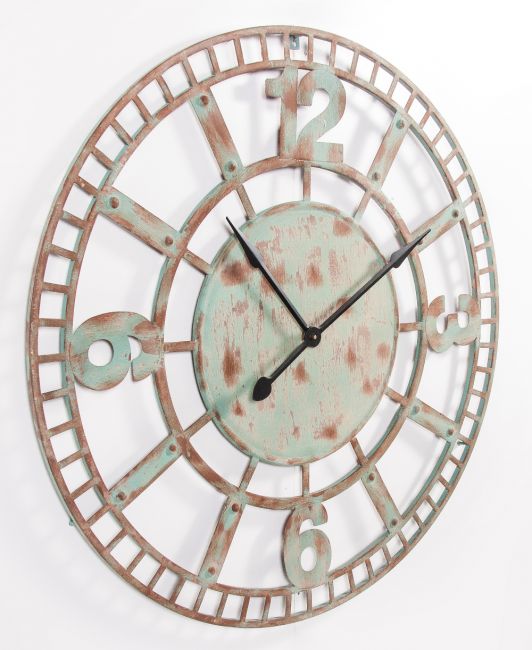 Large Iron Verdigris Wall Clock Large Iron Verdigris Wall Clock
