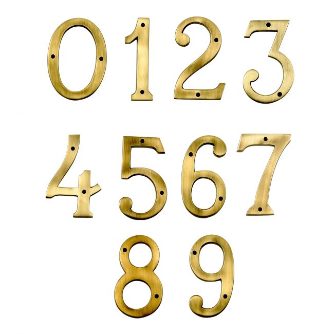 6 inch Heavy duty Antique Brass numbers 6 inch Heavy duty Antique Brass numbers