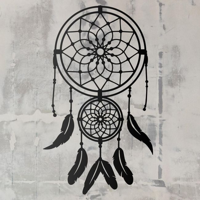Dream Catcher Steel Wall Art on a Rustic Wall