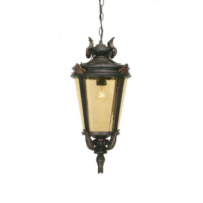 "Halethorpe" Large Seeded Glass Ornate Hanging Porch Lantern "Halethorpe" Large Seeded Glass Ornate Hanging Porch Lantern