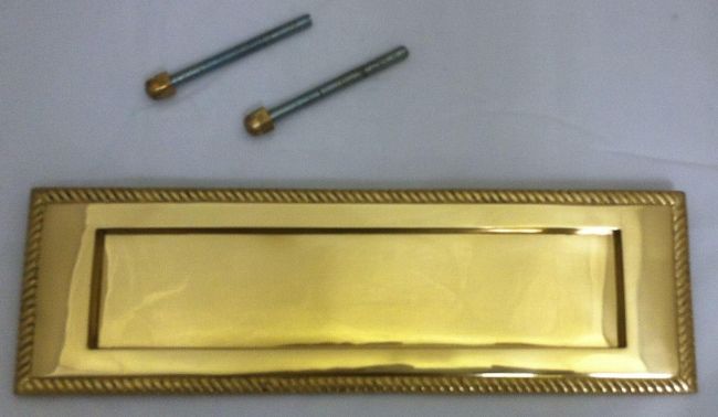 High Quality Polished Brass Georgian Letter Plate - 25cm High Quality Polished Brass Georgian Letter Plate - 25cm