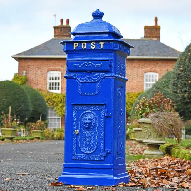 "Coastal Surf" Blue Camden Deluxe Post Box Free Standing Post Box 