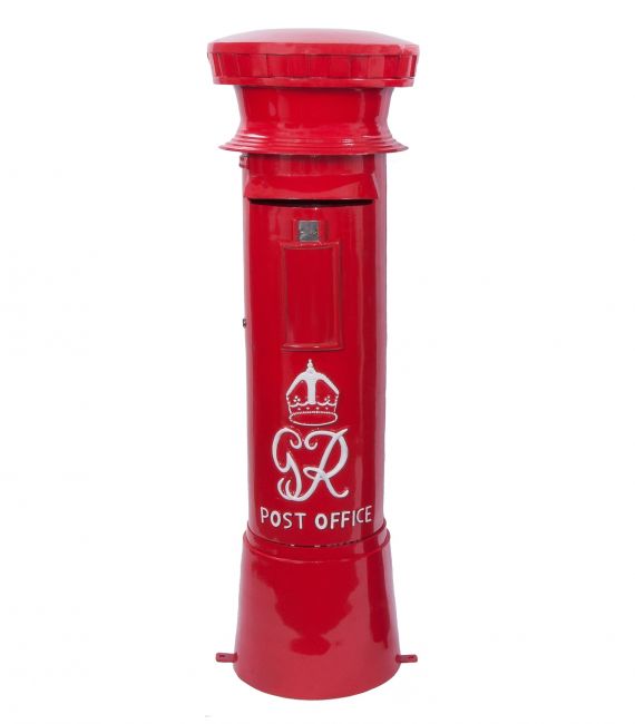 Red Traditional GR Post box with white text Red Traditional GR Post box with white text