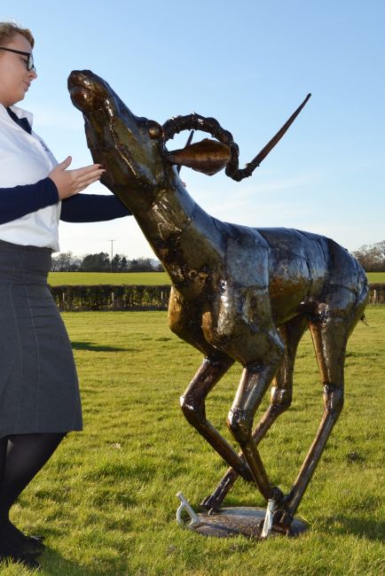“Nahima” Leaping Impala Garden Sculpture 