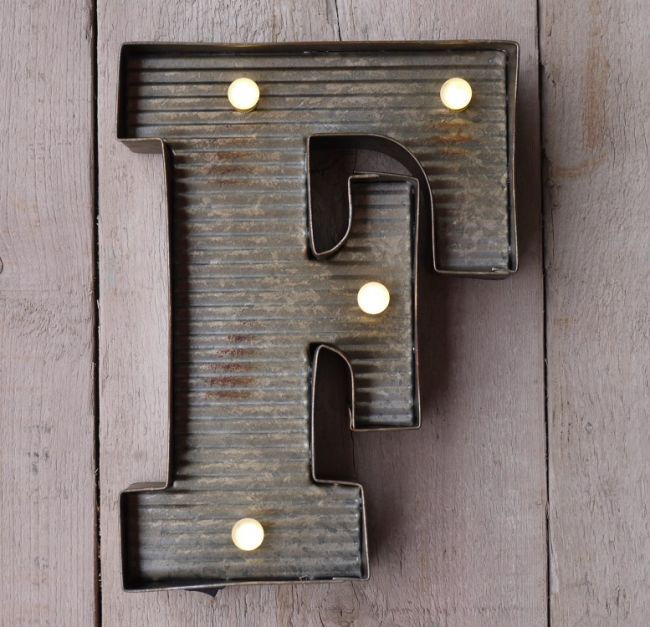 Letter F Wall Light