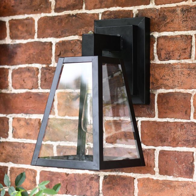 Angular Black Modern Porch Wall Lantern