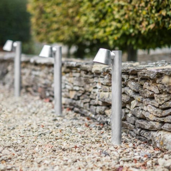 Galvanised Steel Modern Pathway Pillar Light Galvanised Steel Modern Pathway Pillar Light