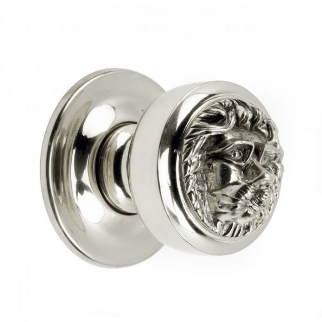 Lions Head Bright Chrome Centre Door Knob