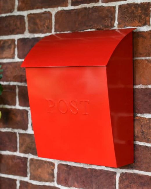 Lockable Red "Billingham" Contemporary Wall Mounted Post Box Main Lockable Red "Billingham" Contemporary Wall Mounted Post Box Main