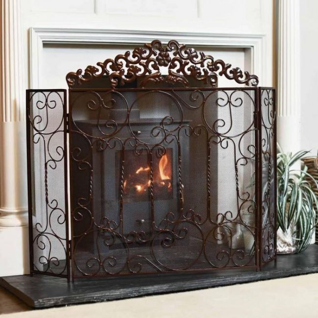 Three Fold Fireguard in a simplistic Square Design Three Fold Fireguard in a simplistic Square Design