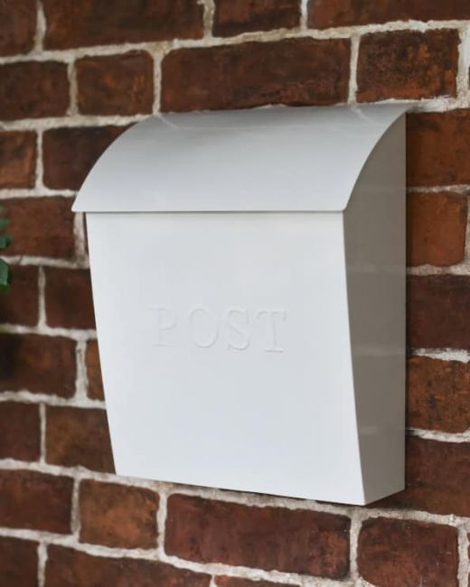 Main Image Of The Lockable White "Billingham" Contemporary Wall Mounted Post Box Main Image Of The Lockable White "Billingham" Contemporary Wall Mounted Post Box
