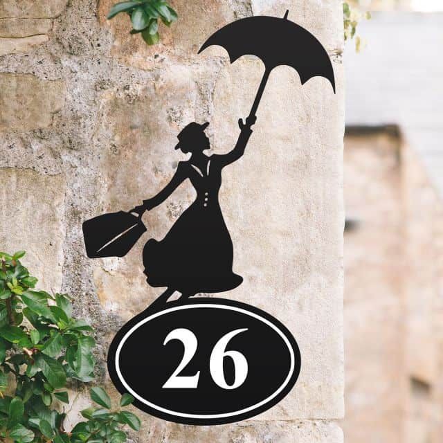 Mary Poppins House Number Sign Created Out of Iron Mary Poppins House Number Sign Created Out of Iron