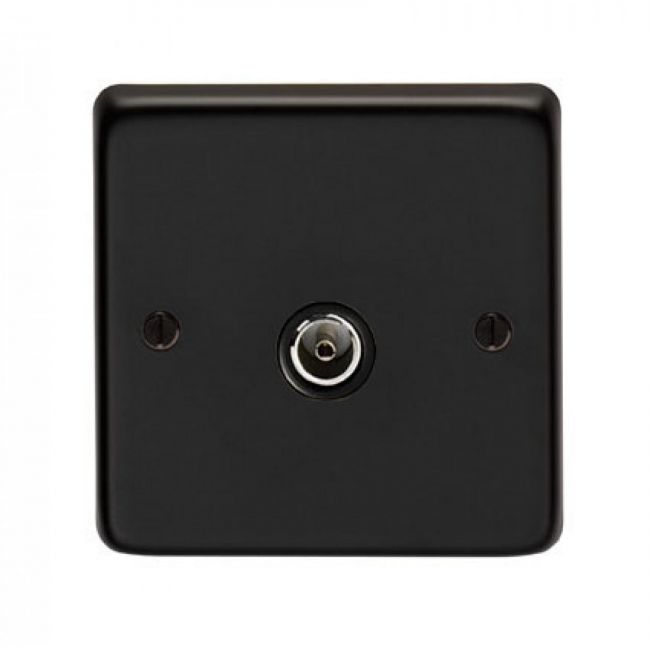 TV Socket Finished in a Matt Black