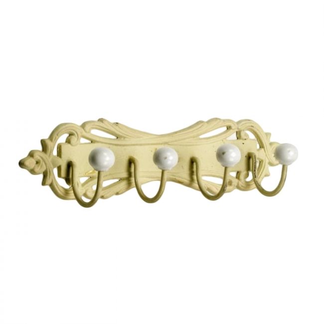 Ornate Hook Rack Finished In A French Cream Ornate Hook Rack Finished In A French Cream
