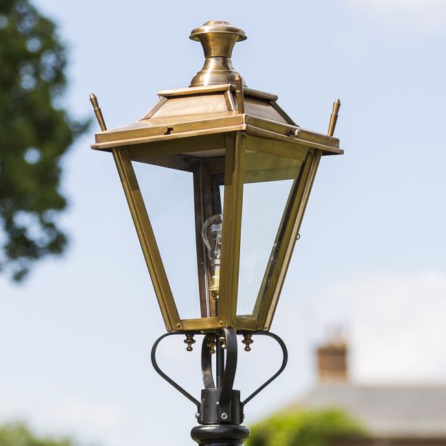Medium Antique Brass Dorchester Lamp Post Top Medium Antique Brass Dorchester Lamp Post Top