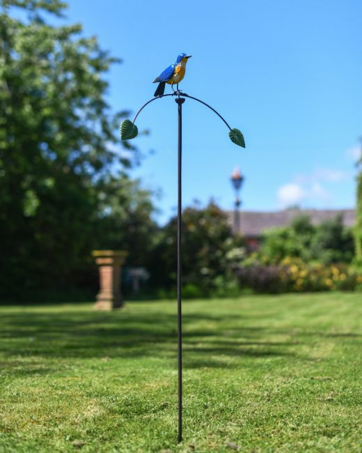 Metal Bluebird Balancing Garden Spike 