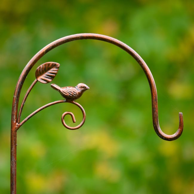 Bird & Leaf Design Shepherds Crook Finished in a Metallic Bronze Bird & Leaf Design Shepherds Crook Finished in a Metallic Bronze