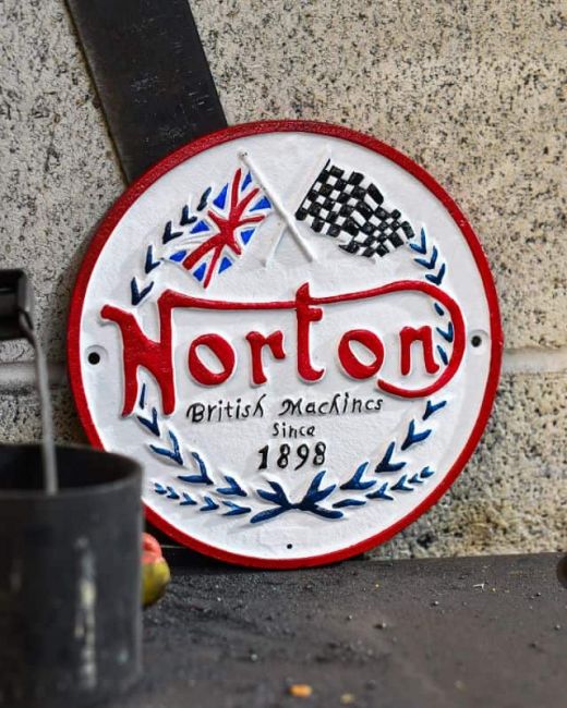 Norton British Vintage Style Cast Iron Sign Norton British Vintage Style Cast Iron Sign