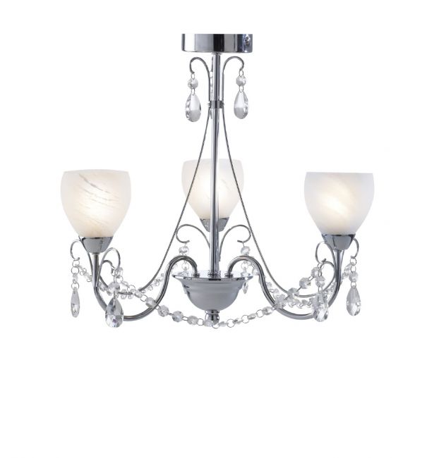 Ornate Three Light Jewel Chandelier Ornate Three Light Jewel Chandelier