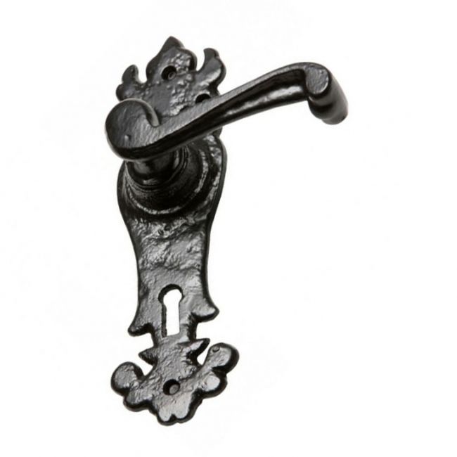 "Highforth Hill" Traditional Ornate Blacksmith Door Handles With Keyhole "Highforth Hill" Traditional Ornate Blacksmith Door Handles With Keyhole