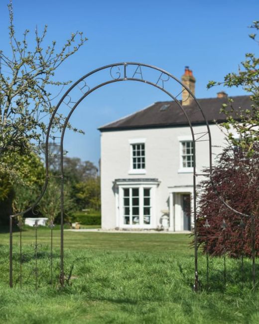 Ornate "Herb Garden" Natural Lacquer Rose Arch Main Ornate "Herb Garden" Natural Lacquer Rose Arch Main