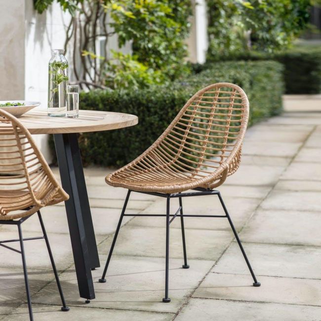 Scooped Polyethylene "Bamboo" Dining Chairs in Situ Scooped Polyethylene "Bamboo" Dining Chairs in Situ