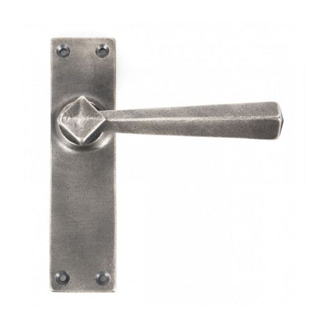 "Adria" Straight Lever Latch Set Finished In Antique Pewter "Adria" Straight Lever Latch Set Finished In Antique Pewter