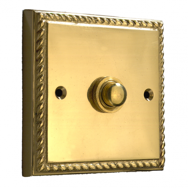 Polished Brass Georgian Bell Push Polished Brass Georgian Bell Push