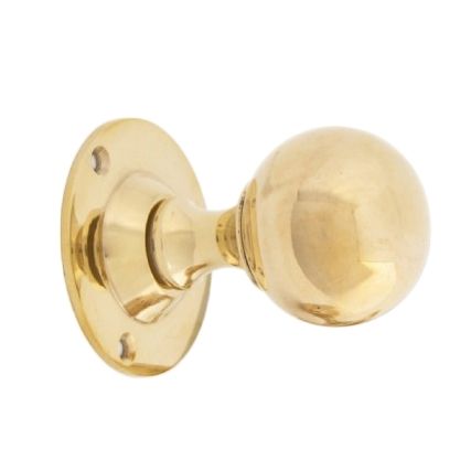 Polished Brass Ball Mortice Knob Set Polished Brass Ball Mortice Knob Set