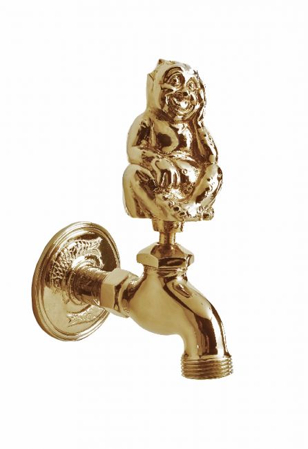 Polished Brass Water Nymph Garden Tap