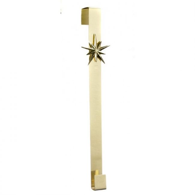 Polished Brass Star Design Wreath Hanger Polished Brass Star Design Wreath Hanger