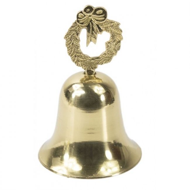 Polished Brass Wreath Design Bell Polished Brass Wreath Design Bell