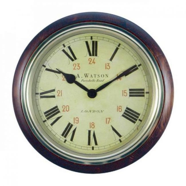 "Portobello Road" Vintage Wooden Clock "Portobello Road" Vintage Wooden Clock